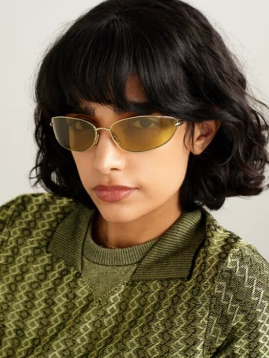 Loewe LW40164U 32E Wraparound Sunglasses Gold Frame Brown Lenses main image 7